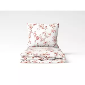 Saténové povlečení Starorůžové květy 140x200+70x90