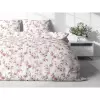 Saténové povlečení Starorůžové květy 140x200+70x90
