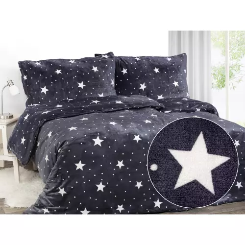 Mikroplyšové povlečení Noční obloha 140x200+70x90