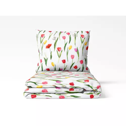 Bavlněné povlečení Tulipány 140x200+70x90