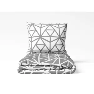 Bavlněné povlečení Geometrické tvary šedé / bílé - vende 140x200+70x90