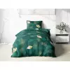 Bavlněné povlečení Ginkgo na tm. zelené 140x200+70x90