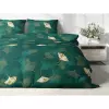 Bavlněné povlečení Ginkgo na tm. zelené 140x200+70x90