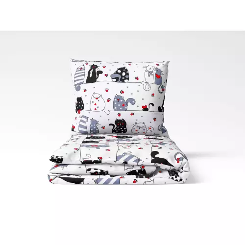 Dětské bavlněné povlečení Zamilované kočky 140x200+70x90