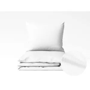 Damaškové povlečení proužky 4 mm - bílé 140x200+70x90