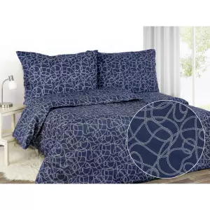 Saténové povlečení Provazy na tmavě modré 140x200+70x90