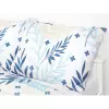 Saténové povlečení Modré listy s mandalou 140x200+70x90