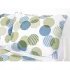 Saténové povlečení Modré a zelené kruhy 140x200+70x90