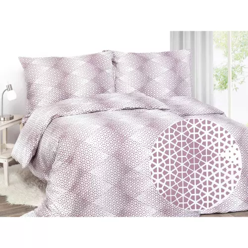 Saténové povlečení Geometrické tvary 140x200+70x90