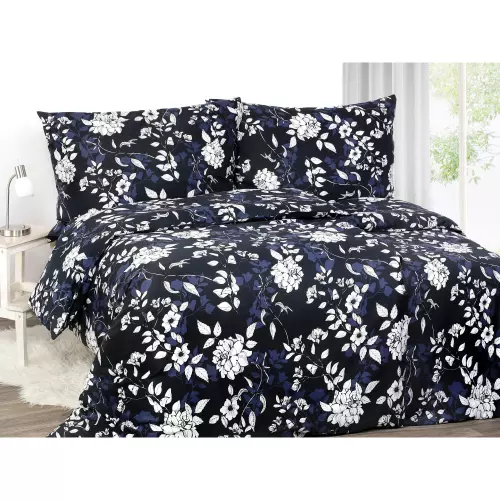 Saténové povlečení Květiny ve stínu 140x200+70x90