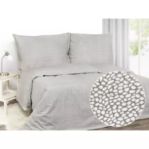 Bavlněné povlečení Bílá mozaika na hnědé 140x200+70x90