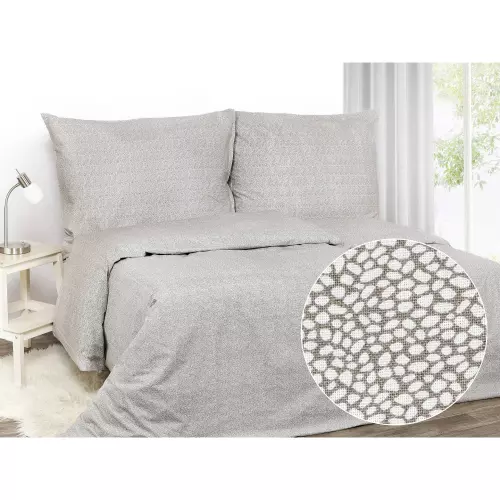 Bavlněné povlečení Bílá mozaika na hnědé 140x200+70x90