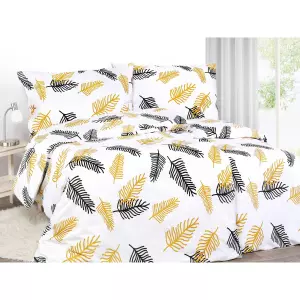 Saténové povlečení Palmové listy 140x200+70x90