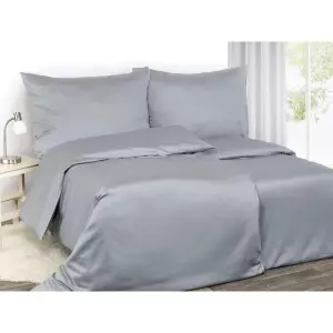 Saténové povlečení Neutrální šedé 140x200+70x90