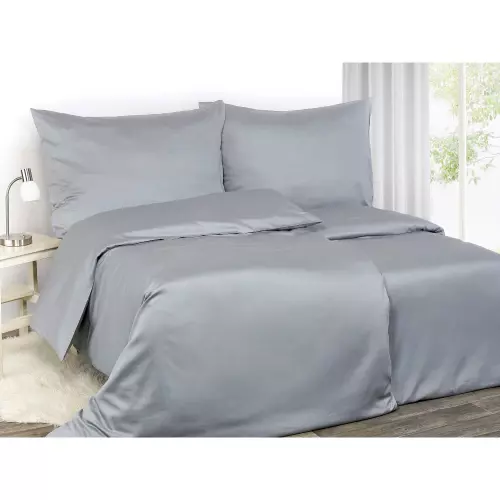 Saténové povlečení Neutrální šedé 140x200+70x90