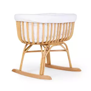 Kolébka ratanová + matrace + potah Jersey Off White