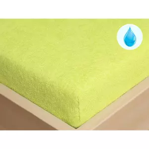 Nepropustné froté prostěradlo s napínací gumou - světle zelené 90x200