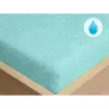 Nepropustné froté prostěradlo s napínací gumou - světle modré 90x200