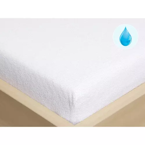 Nepropustné froté prostěradlo s napínací gumou - bílé 180x200