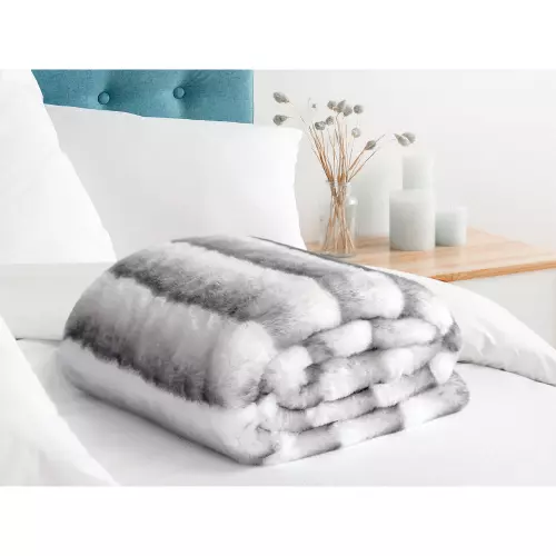 Luxusní deka - šedý pruh - 150x200