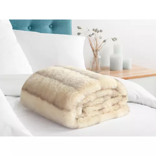 Luxusní deka - béžový pruh - 150x200