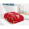 Vánoční deka Mikroflanel - perníčci na červené - 150x200