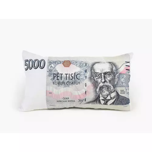 Polštář 3D bankovka 5000 Kč - 30x50