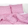 Bavlněné povlečení - šedé větvičky na růžové 140x200+70x90
