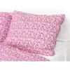 Bavlněné povlečení - šedé větvičky na růžové 140x200+70x90