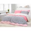 Bavlněné povlečení - šedé a růžové vlnky 240x200+2ks 70x90