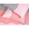 Bavlněné povlečení - šedé a růžové vlnky 240x200+2ks 70x90