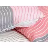 Bavlněné povlečení - šedé a růžové vlnky 240x200+2ks 70x90