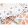 Bavlněné povlečení - šedé a lososové trojúhelníky 140x200+70x90
