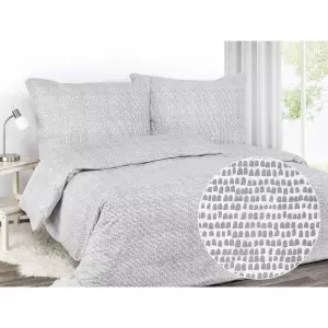 Bavlněné povlečení - šedá zrníčka na bílé 140x200+70x90