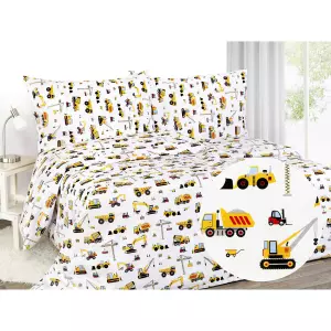 Dětské bavlněné povlečení - bagři - do postýlky 90x140+40x60