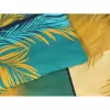 Bavlněné povlečení - žluté listy s tyrkysovou 140x200+70x90