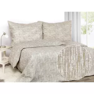 Bavlněné povlečení - žíhaná hnědá 140x200+70x90