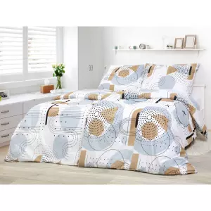 Bavlněné povlečení - X v šedém kruhu 140x200+70x90