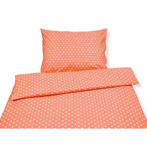 Dětské bavlněné povlečení - hvězdičky na lososové 140x200+70x90