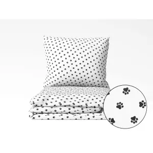Dětské bavlněné povlečení - černé tlapky 140x200+70x90