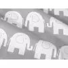 Dětské bavlněné povlečení - bílí sloni na šedé 140x200+70x90