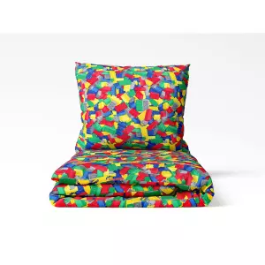 Dětské bavlněné povlečení - barevné lego 140x200+70x90