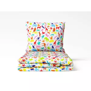 Dětské bavlněné povlečení - barevná ZOO - do postýlky 90x140+40x60
