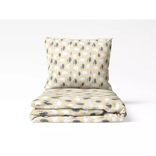 Vánoční bavlněné povlečení - lední medvěd na béžové 140x200+70x90