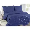 Vánoční bavlněné povlečení - bílé hvězdy na modré 140x200+70x90