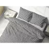 Kárované bavlněné povlečení - černé káro 140x200+70x90