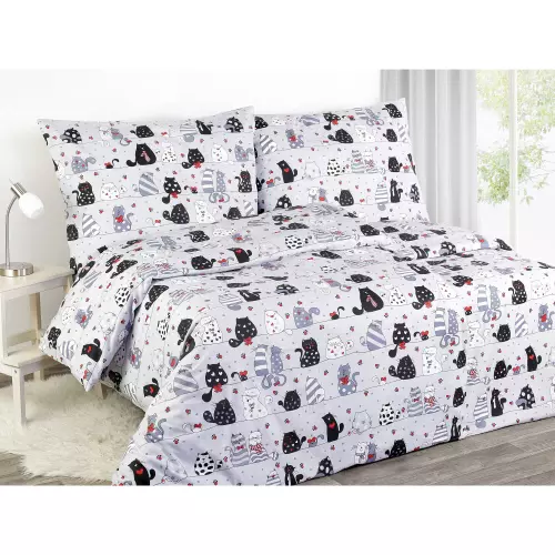 Dětské bavlněné povlečení - veselé kočky 140x200+70x90