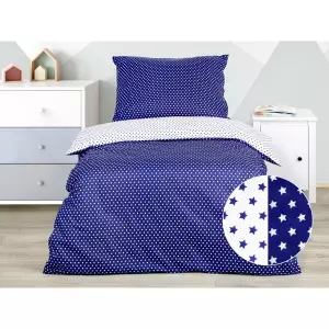 Dětské bavlněné povlečení - tmavě modré hvězdičky 140x200+70x90