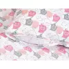 Dětské bavlněné povlečení - růžoví a šedí sloníci 140x200+70x90