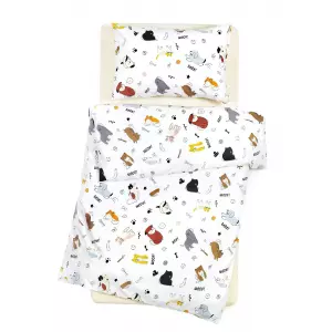 Dětské bavlněné povlečení - pejsci na bílé 140x200+70x90